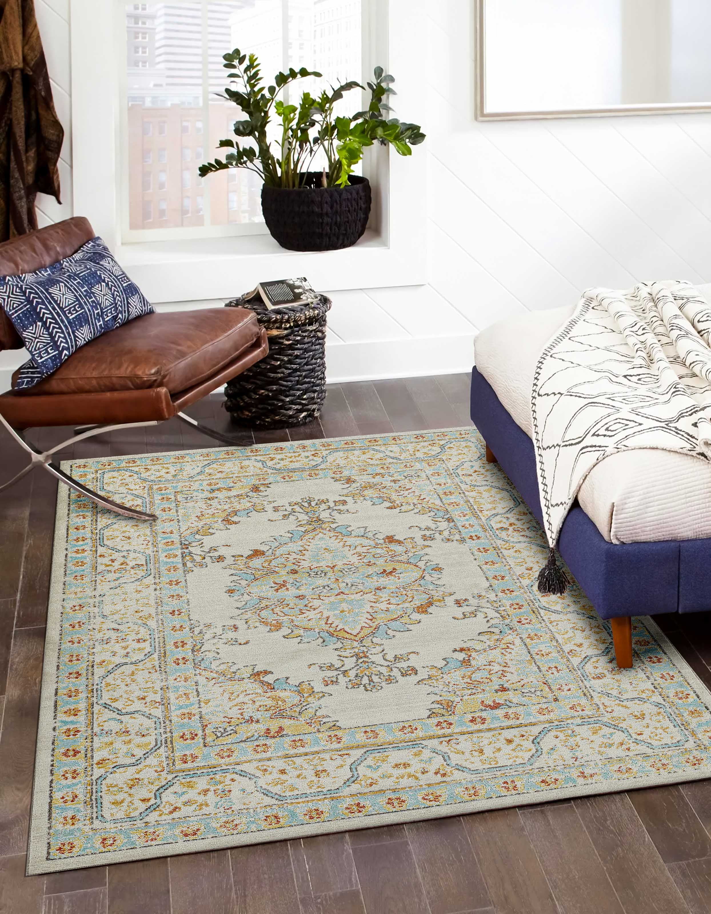 ECARPET Esme Tapis pour Salon, Chambre, Salle A Manger, Entrée, Couloir et Plus Encore.
