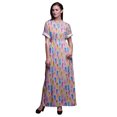thumbnail image 1 of Bimba Rayon Colorful Feather Ladies Long Gown Boho Beach Cocktail Party Maxi SlitDress-XXX-Large, 1 of 6