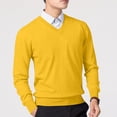 thumbnail image 5 of Xcmzpl Chandail-Robe à Col en V pour Hommes, Tricot, Manches Longues, Coupe Ajustée, Chandails Mode, Chandail à Enfiler, Chandail de Base Uni, Hauts de Chandail d'Automne, 5 of 5