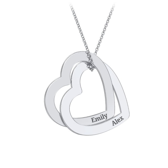 Pendentif Cœur Double Imbriqué Gravable