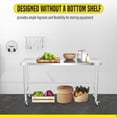 thumbnail image 1 of EDTara Commercial Stainless Steel Table, Versatile Food Prep & Workbench with Open Base, Optional Mobility for Garage or Warehouse, 1 of 9