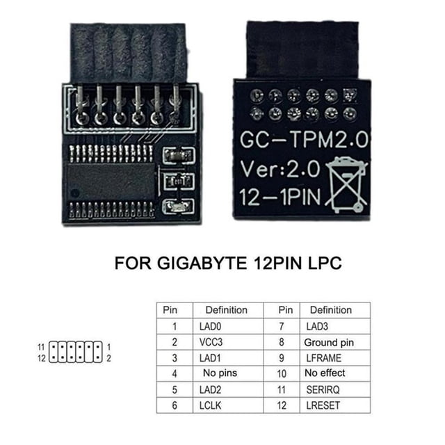 Tpm-2.0 Security Module Supports Multi-brand Motherboards 12 18 20-1pin 1 UK