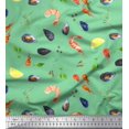 thumbnail image 1 of Soimoi Poly Georgette Fabric Gemstone,Lemon Slice & Prawns Food Printed Fabric 1 Yard 42 Inch Wide, 1 of 1
