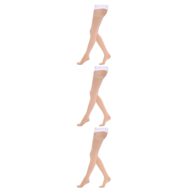 Baohd Soft And Stretchy Compression Stockings Fashionable And Comfortable Toe wrapping - skin S 3Set