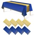 thumbnail image 1 of MesaSe 1 Pack Plastic Table Cloth Cover + 1 Pack Satin Table Runner for Parties  Disposable Tablecloth for Rectangle Tables  Birthday Wedding Graduation Mather Valentine‘s Day Christmas P, 1 of 8