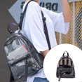 thumbnail image 4 of Women Backpack Visible Zipper Pocket Rucksack Shopping School Umbrella Tissues Books Wallet Shoulder Waterproof Bag Books Wallet Storage Organizer Strap, 4 of 7