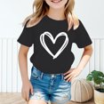 thumbnail image 4 of WEAIXIMIUNG T-Shirt Fille 4T Haut Fille Enfant Mignon Graphique Col Rond Manches Courtes Tee Été Décontracté T-Shirt 150, 4 of 6