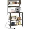 thumbnail image 1 of HOMCOM Baker's Rack with Power Outlet, USB Charger, Microwave Stand, Grey, 1 of 6