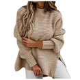 thumbnail image 2 of RKSTN Sweaters for Women Loose Casual Stitching Long-Sleeved Knitted Sweater Fall Sweaters, 2 of 7