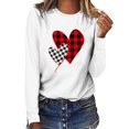 thumbnail image 1 of Qertyioot T-Shirt Graphique pour Femmes de la Saint-Valentin à Manches Longues, Chandail Imprimé, Blouse, 1 of 4