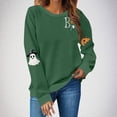 thumbnail image 2 of yoeyez Chandail d'Halloween pour Femme, Fantôme Citrouille, Chandail à Manches Longues, Col Ras du Cou, Décontracté, Automne, Chandail Effrayant, Hauts, Vert Armée, TG, 2 of 5