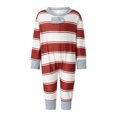 thumbnail image 2 of Nituyy Ensembles de Pyjamas Assortis pour la Famille d'Automne Hauts à Manches Longues à Col Rond + Pantalons à Rayures Ou Combinaison à Rayures à Manches Longues, 2 of 7