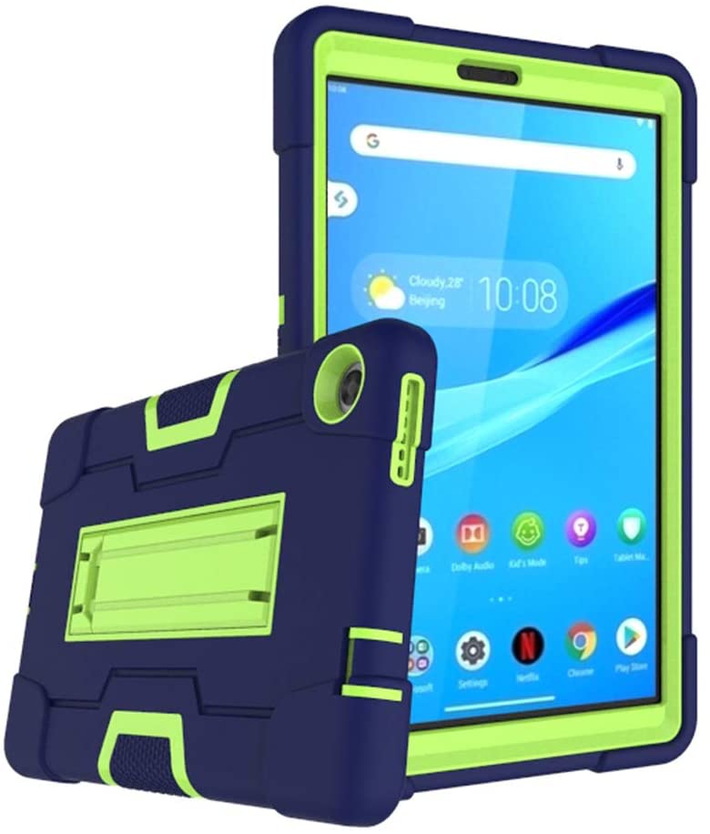 Mignova for Lenovo Tab M8 8.0 Inch Case,Hybrid Three Layer Full-Body Shockproof Armor Defender Full-Body Rugged Protective Case Cover with Stand for Lenovo Tab M8/M8 Smart Tab 8.0 Tablet (Navy/Green)
