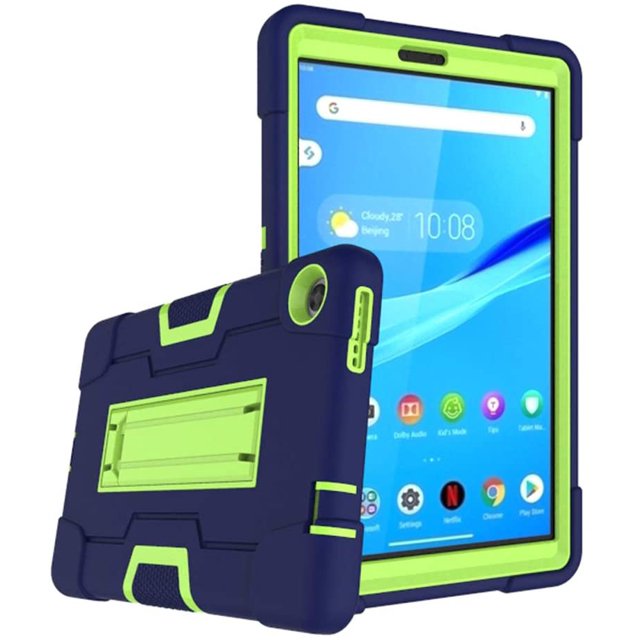 Mignova for Lenovo Tab M8 8.0 Inch Case,Hybrid Three Layer Full-Body Shockproof Armor Defender Full-Body Rugged Protective Case Cover with Stand for Lenovo Tab M8/M8 Smart Tab 8.0 Tablet (Navy/Green)
