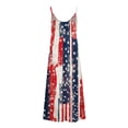thumbnail image 5 of Fridja Liquidation Robe T-Shirt Drapeau Américain Été pour Femmes Imprimé Sans Manches Col Rond Robe Décontractée Robes Mode Urbaine (Rouge, M), 5 of 5