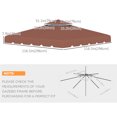 thumbnail image 3 of Outsunny Toit de Rechange pour Pavillon à Double Toit 10'x10 Pieds, Café, 3 of 9