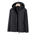 thumbnail image 1 of LSLJS Manteau pour Femme Manteau Chaud Imperméables Coupe-Vent Manteau de Pluie à Capuche Coupe-Vent Extérieur Imperméable à Capuche Manteau ( Noir, TTG), 1 of 3