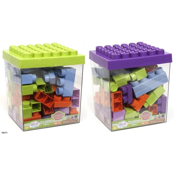 Boîte de Blocs Spark Create Imagine bois Eco, 75PCS