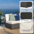 thumbnail image 4 of Outdoor Patio Furniture, 2 Piece-PE Wicker Rattan Armless Sofa Sectional Conversation Sofa Set , for Garden Backyark Porch Deck, Gray, 4 of 5