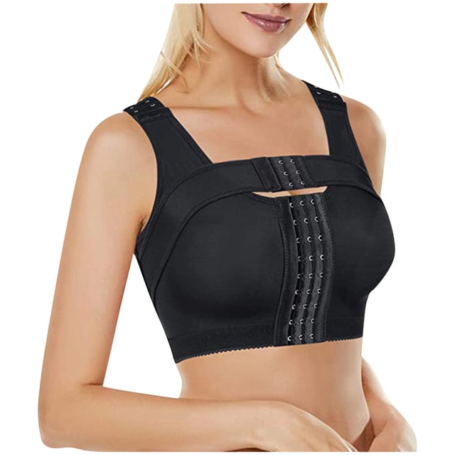Fartey Womens Plus Size Front Closure Post Surgical Compression Everyday Bra Mastectomy with Removable Breast Support Band Posture Sports Bras