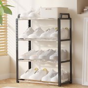 EGNMCR Shoe Rack Shoe Rack Shoe Rack Organizer Four Tier Shoe Rack Daily Use Bedroom Closet Entryway Bedroom Shoe Rack
