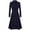 Navy, variant on HBFAGFB Trench Coat for Women Lapel Button Long Overcoats Fashion Elegant Jacket Dress Black Size M