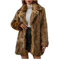 thumbnail image 1 of Veste pour Femmes Hiver Femmes Dames Chaude Manteau en Fausse Fourrure Veste Hiver Col Rabattu Vêtement d'Extérieur, 1 of 9