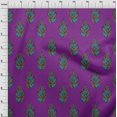 thumbnail image 3 of oneOone Viscose Jersey Fabric Leaves & Floral Block Printed Craft Fabric BTY 60 Inch Wide, 3 of 6