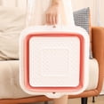 thumbnail image 4 of Birdeem 1 Pack Collapsible Wash Basin with Drain Plug,Large Collapsible Dish Tub Portable Sink Dish Basin Foldable Dishpan Space Saving for Kitchen, Rv, Camping Dish Washing Tub,11X7X17In,Pink, 4 of 6