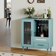 thumbnail image 2 of EastVita 30.7Inch Coffee Bar Cabinet with Wine Glass Rack & Storage, Green, 2 of 6