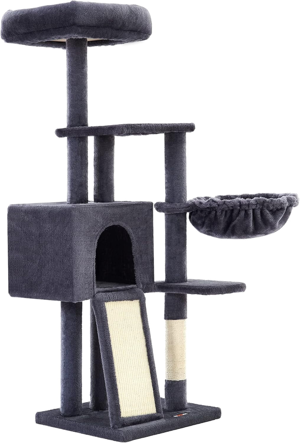 Cat Tree .Cat Tower for Indoor Cats MultiLevel Cat Condo with Removable Washable Perch Cover Cat Furniture with Scratching Post and Board Basket Cave Light PCTW