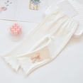 thumbnail image 2 of Kids Flare Pants for Girls Flared Pants for Girls Bell Bottom Knit Flare Pants Solid Flare Pants White Flared Pants Holiday Outfits for Girls 5-6 Years Girls Clothes Size, 2 of 3