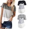 thumbnail image 2 of T-shirt à Manches Courtes à Rayures pour Femmes, 2 of 5