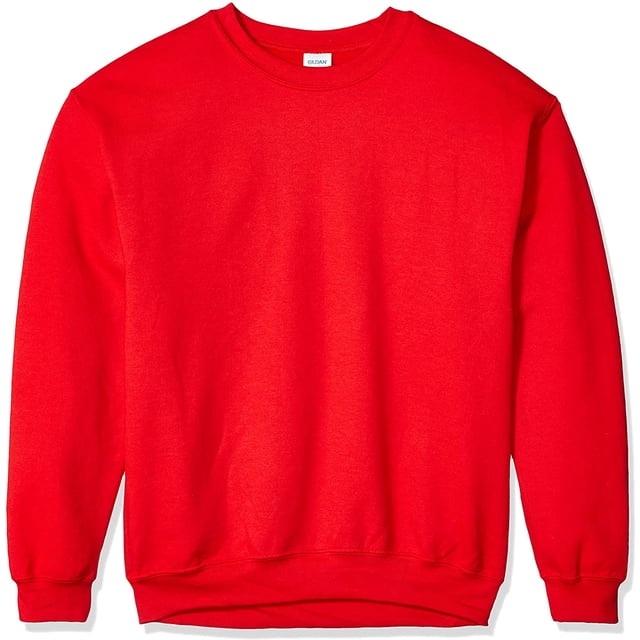 Gildan Men's Fleece Crewneck Sweatshirt, Red Large