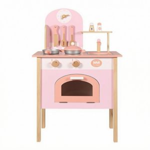 Kowaku En bois jeu de cuisine libre jouet Kitchen Set Utensile Accessoires Jeune Cook Playset, Rose
