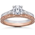 thumbnail image 1 of Vintage Scroll Solitaire Sophia Engagement Ring Setting & Matching Wedding Band, 1 of 1