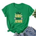 thumbnail image 1 of EGNMCR T-Shirts de Pâques pour Femmes T-Shirts de Pâques Imprimé Manches Courtes Décontracté Ample Haut Manches Courtes Col Rond Haut/chemise T-Shirts pour Femmes, 1 of 3