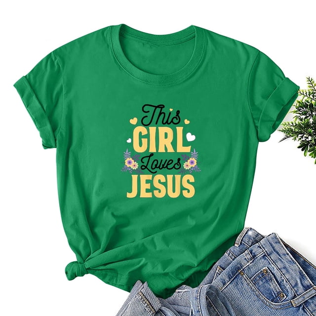 EGNMCR T-Shirts de Pâques pour Femmes T-Shirts de Pâques Imprimé Manches Courtes Décontracté Ample Haut Manches Courtes Col Rond Haut/chemise T-Shirts pour Femmes