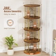 thumbnail image 2 of Flycity 4 Tier Rotating Bookshelf, 360° Display Rotating Bookcase Corner Storage Rack with Special Visible Partition Storage, Gold, 2 of 8