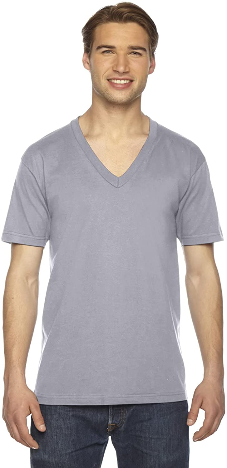 American Apparel T-Shirt Unisexe à Manches Courtes Col en V, S, Ardoise
