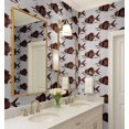 thumbnail image 3 of S4Sassy Self-Stick Decorative Boho Wallpaper, Fish Motif Wall Paper, Textured Vinyl Waterproof Contact Paper, Brown, 25"X240" Removable Renter Friendly Wall Covering For Bedroom, Dining Room, 3 of 9