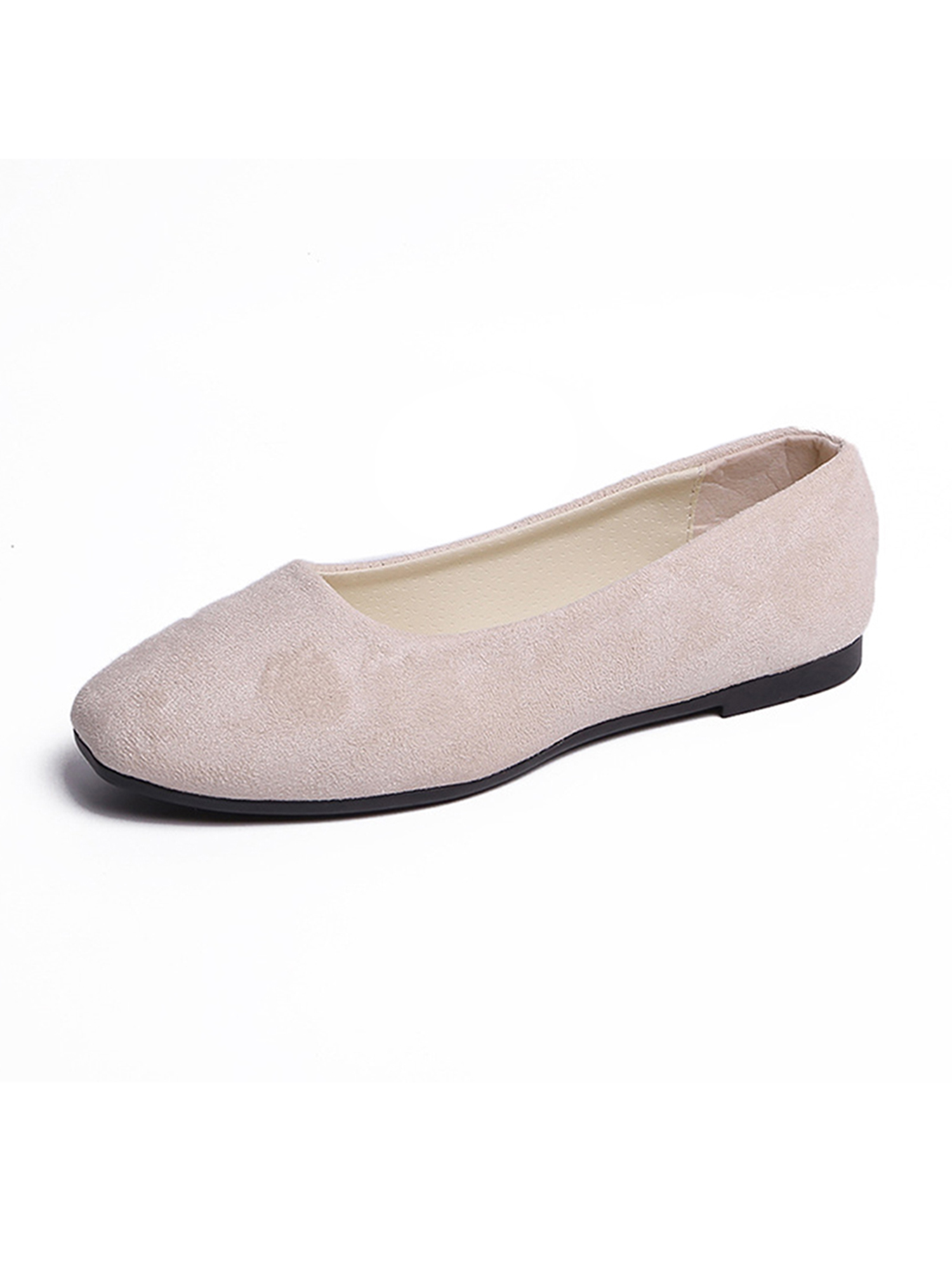 MAWCLOS Chaussures Décontractées pour Femmes Chaussures de Marche Confort à Enfiler Ballerines Mode Bout Carré Ballerine de Soirée Beige 7