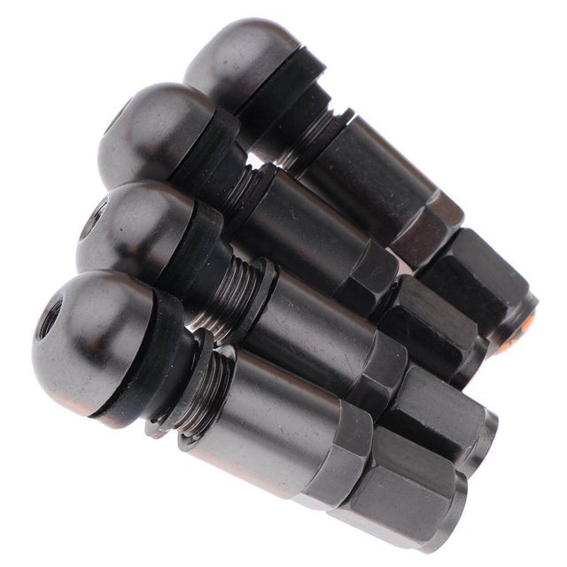 pitrice 4 Pcs Car Tubeless Wheel Dust Caps Tire Valve Stems Gray