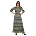 thumbnail image 1 of Moomaya Round Neck 3/4 Sleeve Long Dress For Women Plus Size Summer Clothing, 1 of 3