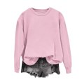 thumbnail image 1 of Milgrthf Chandails d'Automne pour Fille Basiques Tendance à Manches Longues Légers Décontractés à Col Rond Chandails à Enfiler Hauts Rose P, 1 of 5