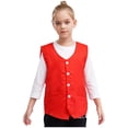 thumbnail image 4 of renvena Kids Button Volunteer Activity Vest Button Up Irregular Hem Waistcoat Sleeveless Waiter Red XL/13, 4 of 10