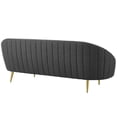 thumbnail image 4 of Modway Sublime Vertical Curve Back Performance Velvet Sofa in Gray/Gold, 4 of 9
