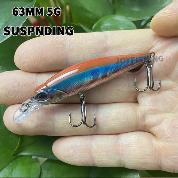 1Pcs Minnow Suspendu 63SP Appât Dur 63mm 5g Brochet Achigan Jerkbait Wobbler Isca Pesca Équipement de Pêche Appât Dur 9063 D 63mm