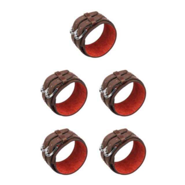 Baohd Multi-color Double Tour PU Leather Wide Bracelet Cuff Men Accessory Coffee 5Set