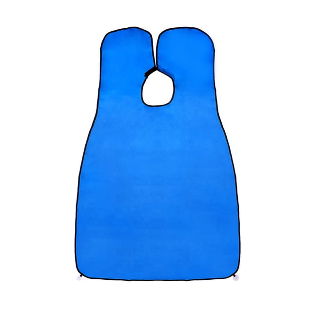 Tignapoo Men's Shaving Bib - Blue Beard Catcher for Easy Grooming and Bathroom Cleanup, Silk Material Apron for Hair Protection, 112x75cm, Adjustable and Easy to Clean